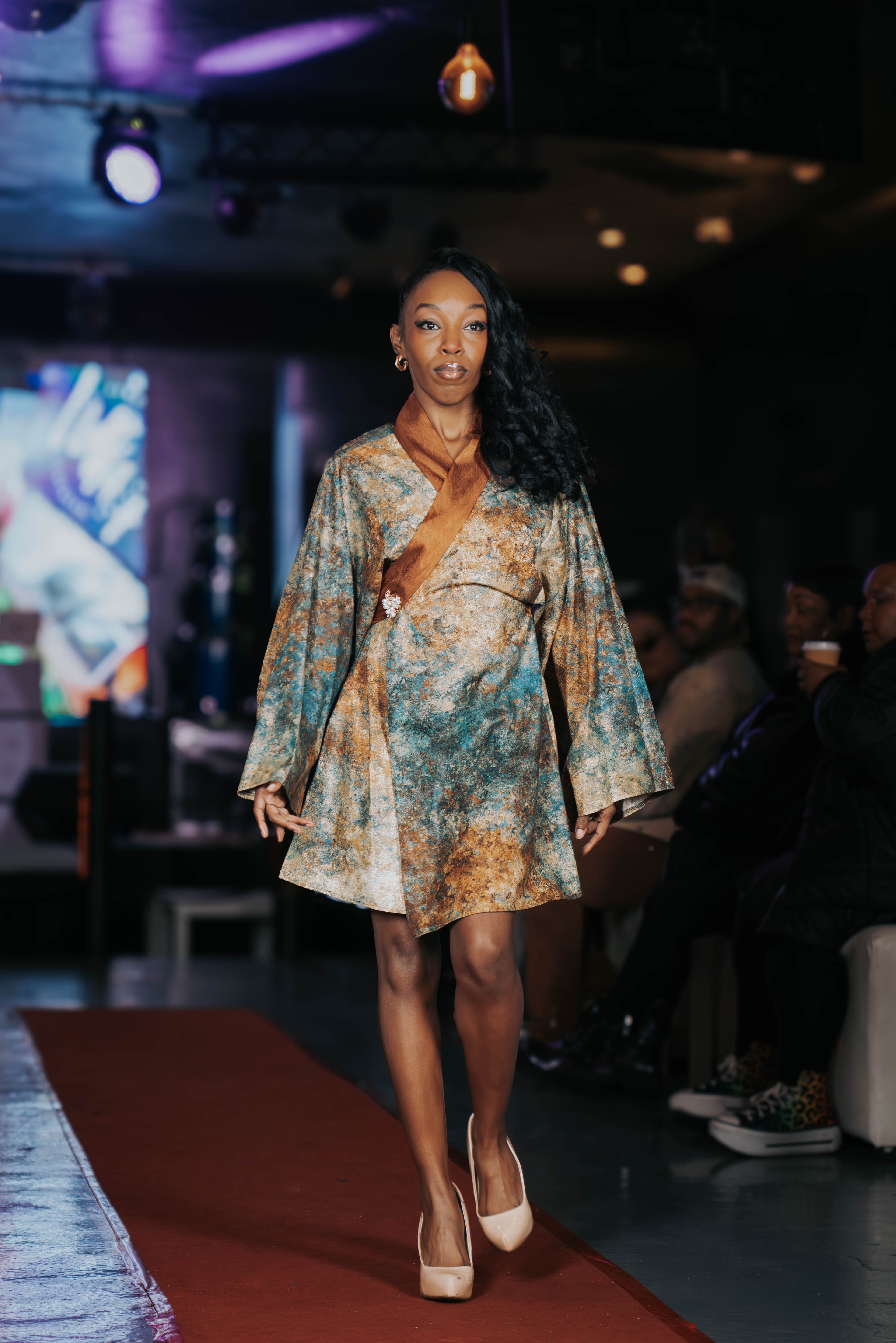 Oxidized Earth Kimono Wrap Dress