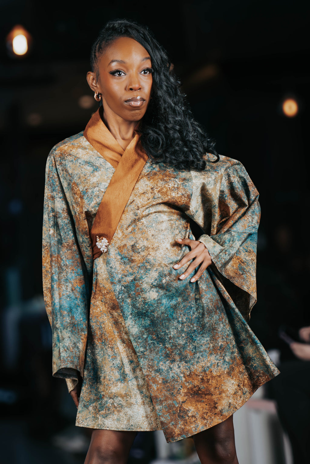 Oxidized Earth Kimono Wrap Dress