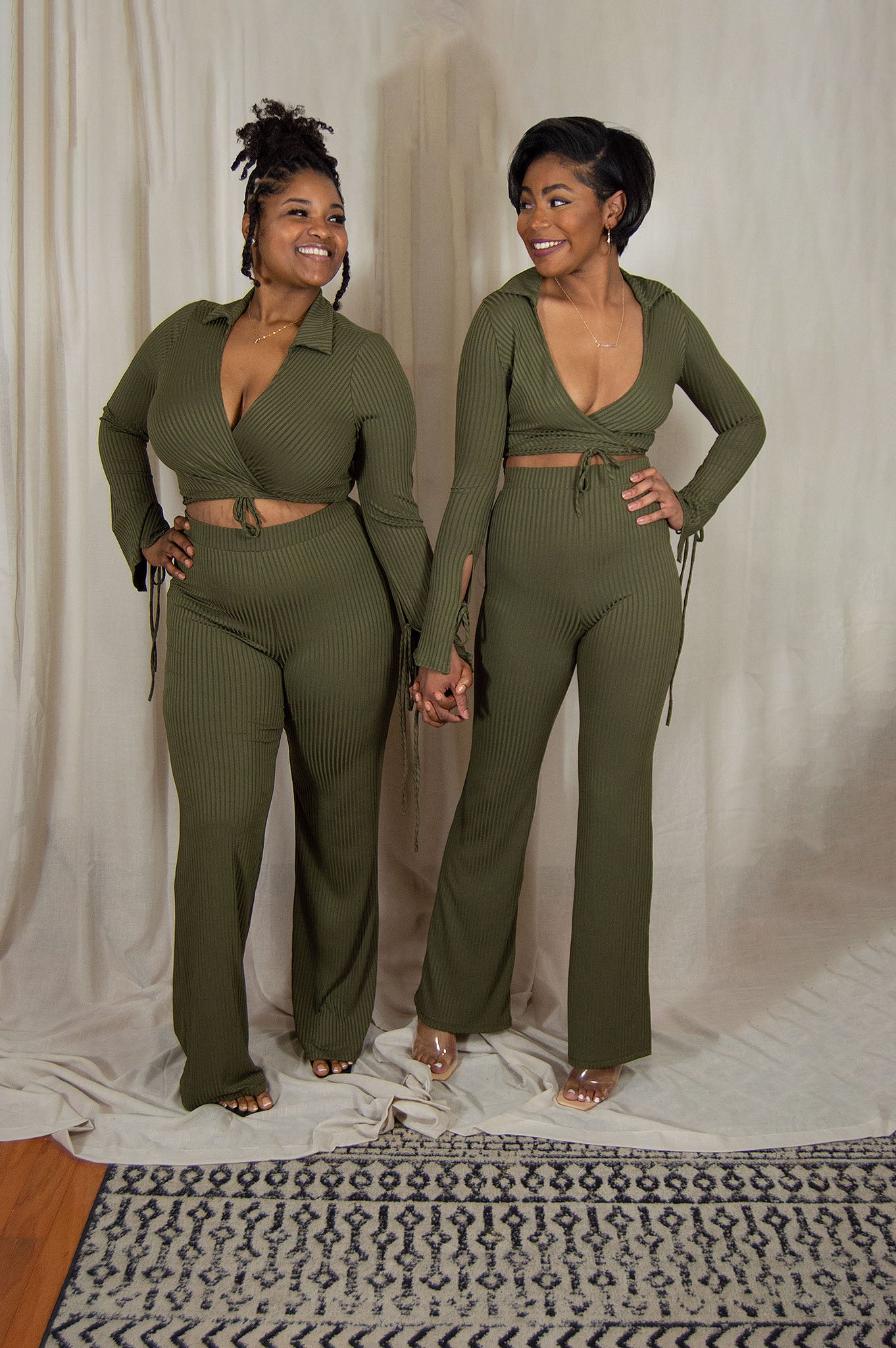 Chic Lifestyle Ribbed Pant Set