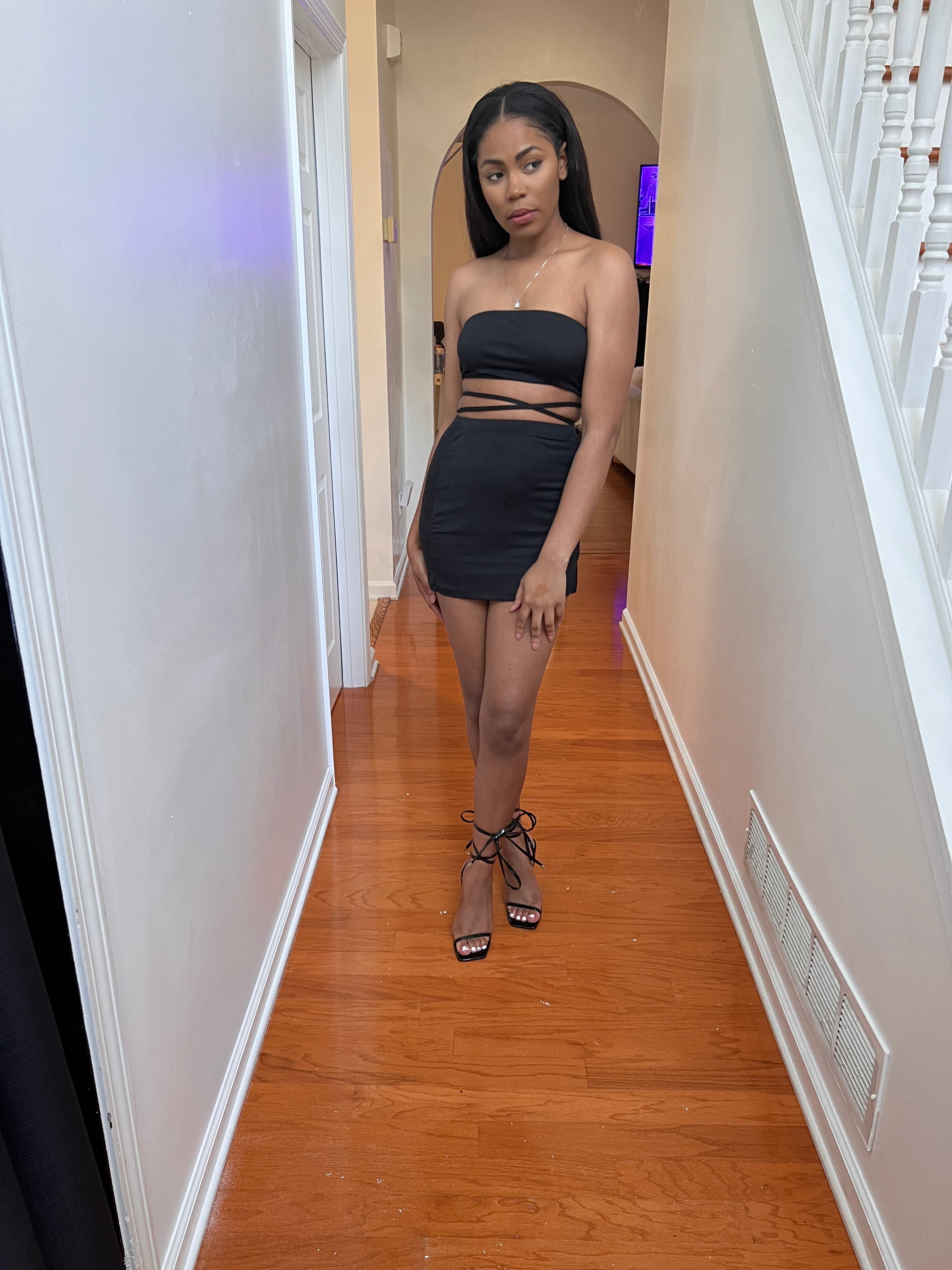 Strapless Cross Mini Set