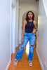 Distressed Mid Rise Denim