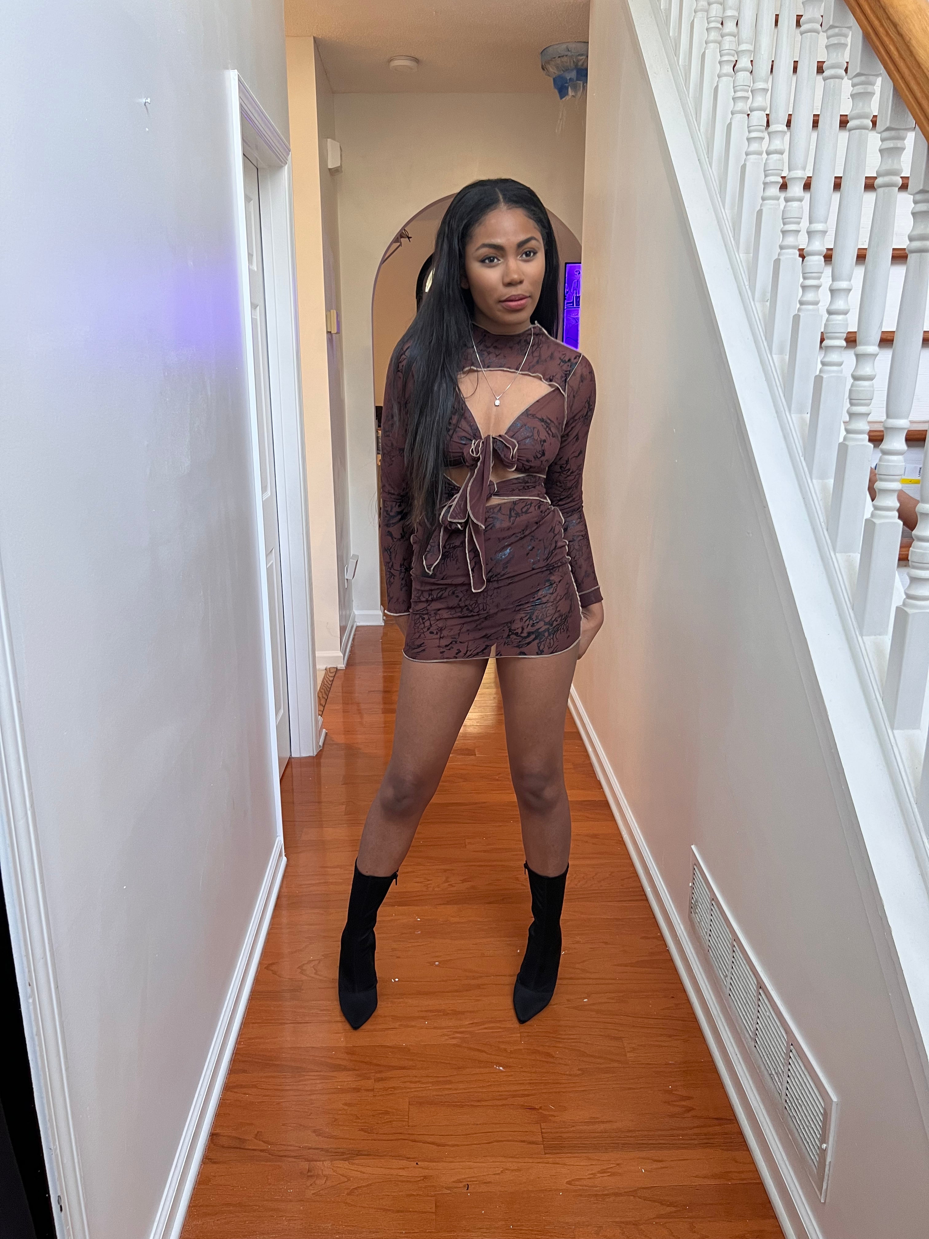 Mesh Marbled Dress