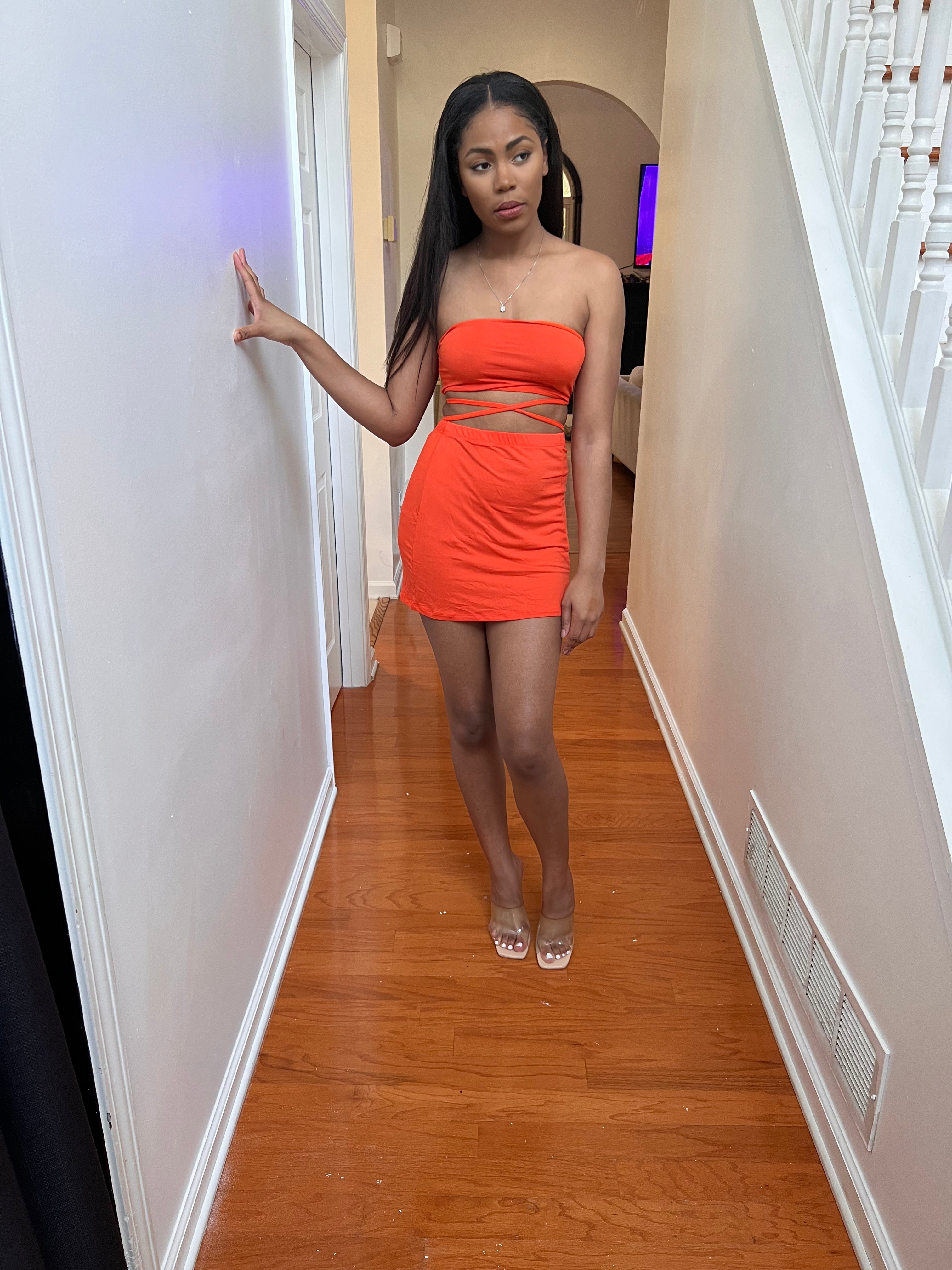 Strapless Cross Mini Set